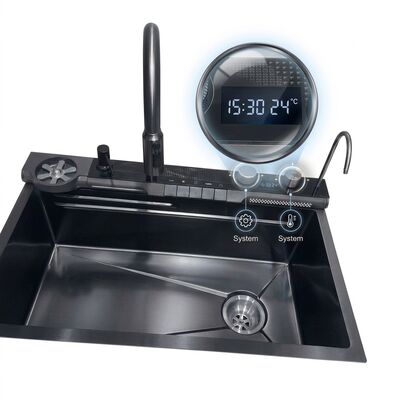 Goede prijs 32 Inch PVD Gunmetal Undermount Single Bowl Kitchen Sink 16 Gauge with Cutting Board online