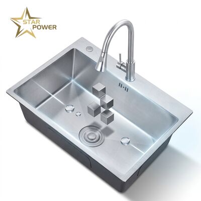 Goede prijs 24 Inch Undermount Single Bowl Kitchen Sink SUS304 18 Gauge with Nano Coating online