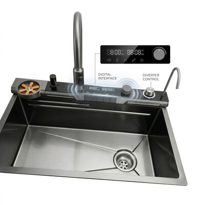 Goede prijs 32 Inch Drop-In Double Bowl Kitchen Sink SUS304 20 Gauge with Glass Cover online
