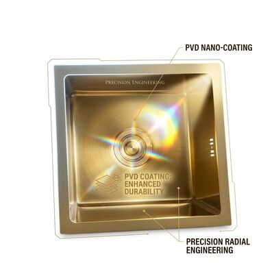 Goede prijs 22 Inch PVD Gold Undermount Single Bowl Kitchen Sink 16 Gauge with Cutting Board online
