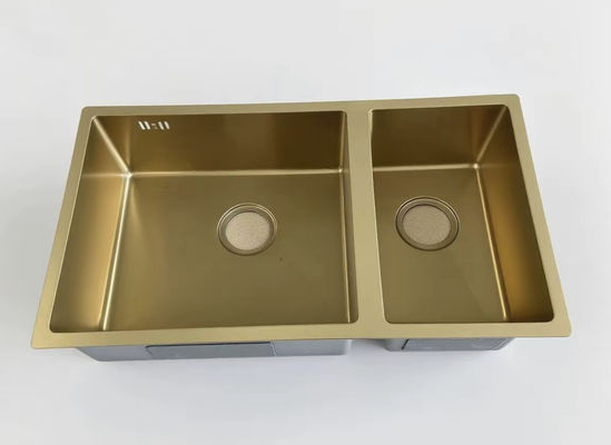 Goede prijs Gouden RVS Dubbele Spoelbak – Anti-Vlek, Duurzaam, Ideaal voor Moderne Keukens online