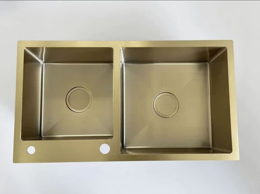 SUS304 Roestvrijstalen Gouden Vierkante Keukenwasbak