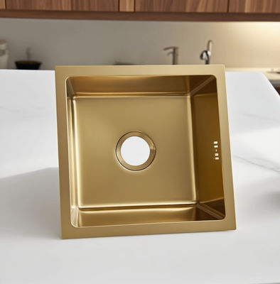 SUS304 Roestvrijstalen Gouden Vierkante Keukenwasbak
