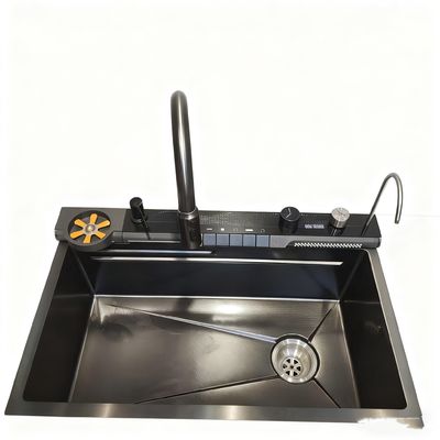 800 mm dubbele kom van roestvrij staal met een hoge boog kraan voor moderne keukens