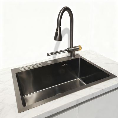 DeepMax Pro 10-inch Extra-Deep RVS Keuken Wastafel met Enkele Bak, Geborsteld Oppervlak en Geluiddempende Pads