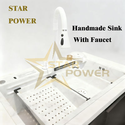 Verdikte Naadloos Gelaste 304 Roestvrijstalen Keukenwasbak Handgemaakt Bekken