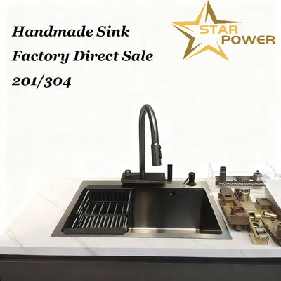 Goede prijs Precision-Cut 304 roestvrij staal keuken wastafel met 250-300mm Bowl Diepte en 1,2-1,5mm Panel Dikte online