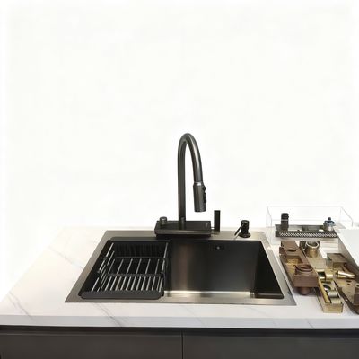 CNC-Finished Hand-Polished Food Grade 304 Stainless Steel Single Bowl Kitchen Sink with Thickened Panel