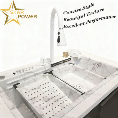 Handgemaakte roestvrijstalen keukenspoelbak met nano-hydrofobe zelfreiniging en voedselveilig 304/316 materiaal