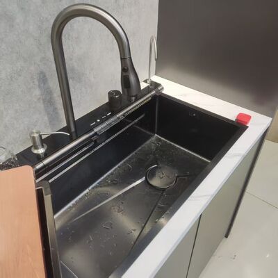 Goede prijs Hoge-precisie CNC-bewerkte warmtebestendige 316L roestvrijstalen keukenwasbak met 250-300 mm schaaldiepte en 1,2-1,5 mm paneldikte online