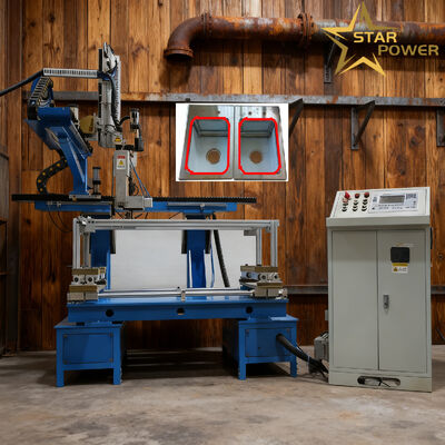 Automatische vierzijdige lasmachine met PLC-CNC-systeem en servomotor voor het positioneren van metalen keukengereipanelen