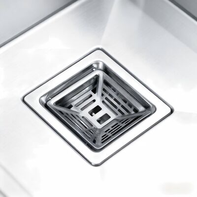 Originele Handgemaakte Dubbele Spoelbak met Geborstelde Afwerking in 304 Roestvrij Staal voor Moderne Keukens