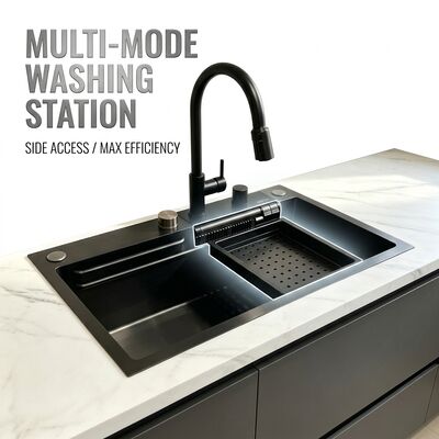 Goede prijs Top Mount / Drop-in Keukensink 304 Roestvrij staal gelijk dubbel kom Keukensink Handgepolijst Drop-in 600mm 9 inch diep wasbekken online