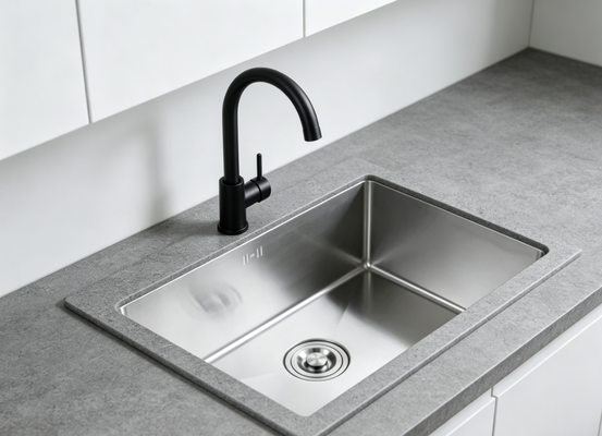 Goede prijs 18-Gauge 304 SS Keuken wastafel met PVD-afwerking en 300 mm extra diepe hoofd- en hulptank online