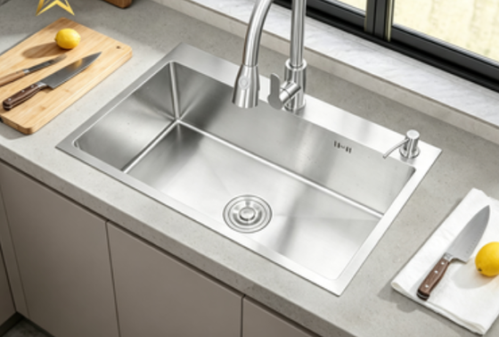 kwaliteit 304 roestvrij staal keuken wastafel met goudgekleurde afwerking en flush-mount ontwerp fabriek