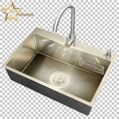 Goede prijs 316 roestvrij staal gechroomde ondergrondse keukensink 800 mm x 220 mm diepe enkele schaal online