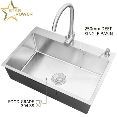 Goede prijs Bovenmontage / Drop-in Keuken Zink Voedselkwaliteit 304 SS Gelijk Dubbele Spoelbak Keuken Zink Handgepolijst Drop-In 900mm 250mm Diepe Spoelbak | Aangepaste Spoelbakdiepte Beschikbaar | Aangepaste Staaldikte Beschikbaar online