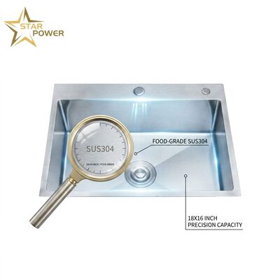 Goede prijs 304 roestvrij staal Keuken Eiland Prep Wasbak 18x16 inch Ondergrondse, commerciële voedselkwaliteit Single Basin Extra Diep online