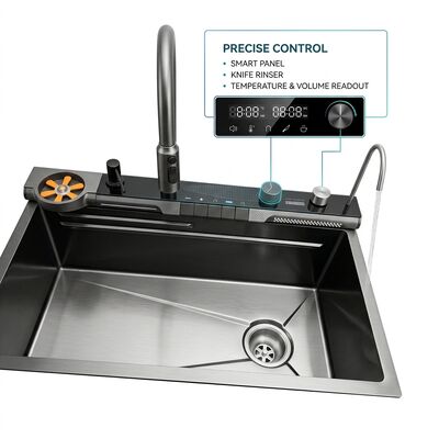 Goede prijs 24 inch Drop-in RV keuken wasbak 304 roestvrij staal Compact Single Bowl Glass Cover Design online