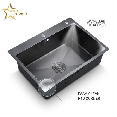 Goede prijs 16 Gauge 304 Stainless Steel Double Bowl Kitchen Sink Drop-in 33x22 Inch 9 Inch Deep Basin Brushed Finish online