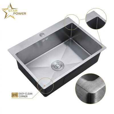 Goede prijs 16 Gauge 304 Stainless Steel Double Bowl Kitchen Sink Undermount 33x22 Inch 9 Inch Deep Basin Brushed Finish online