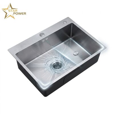 Goede prijs 16 Gauge 304 Stainless Steel Deep Single Bowl Kitchen Sink Drop-in 25x22 Inch 10 Inch Basin Brushed Finish online
