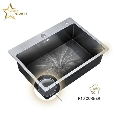 Goede prijs 16 Gauge 304 Stainless Steel Farmhouse Apron Front Kitchen Sink 33x22 Inch 10 Inch Deep Single Bowl Brushed Finish online