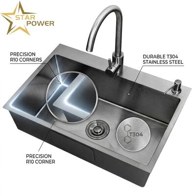 Kwaliteit Round 15 Inch Bar Prep Sink SUS304 Handmade 22 Gauge Single Bowl Undermount fabriek
