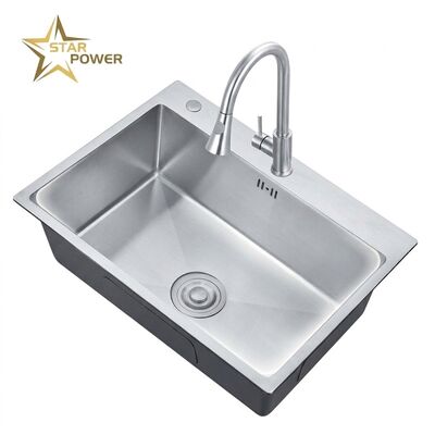 Goede prijs Nano 25x22 Drop-In Kitchen Sink SUS304 Antibacterial Single Bowl 18 Gauge online