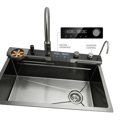 Goede prijs RV 24 Inch Drop-In Kitchen Sink SUS304 with Tempered Glass Cover Single Bowl online