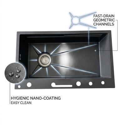 Goede prijs 33 Inch Corner Kitchen Sink Double Bowl SUS304 18 Gauge Space Saving Handmade online