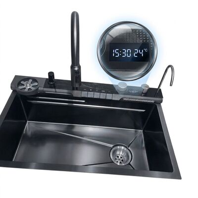 Goede prijs 24 Inch Handmade Single Bowl Undermount Kitchen Sink 16 Gauge Gunmetal PVD online