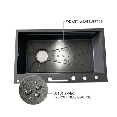Goede prijs 33 Inch Undermount Double Bowl Kitchen Sink 16 Gauge with Soap Dispenser SUS304 online