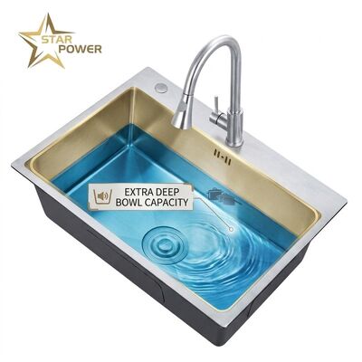 Goede prijs 20 Inch Bar Prep Undermount Single Bowl Kitchen Sink 18 Gauge Nano Black Coating online