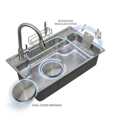 Goede prijs 36 Inch Farmhouse Apron Front Single Bowl Kitchen Sink SUS304 14 Gauge Deep Basin online